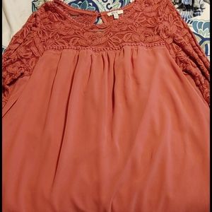 Rose color knee length boutique dress